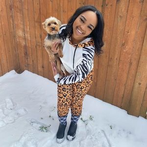 Animal Print Sweat Suit